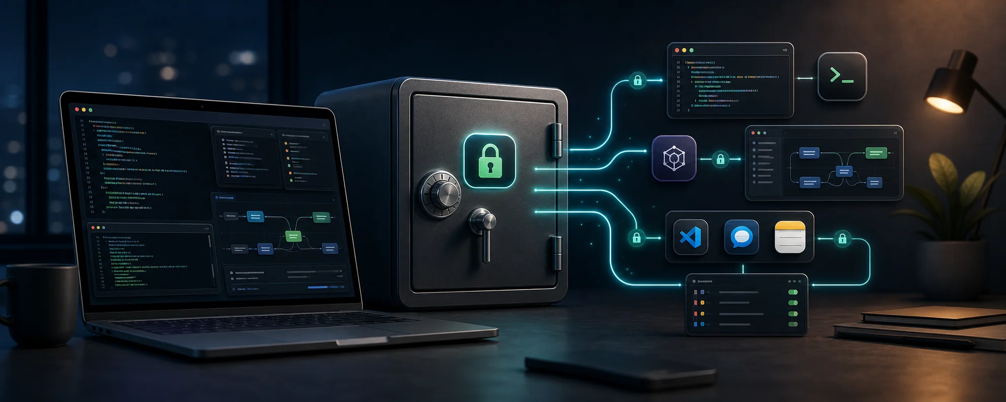 Cómo usar 1Password para dar secretos a agentes y apps de escritorio