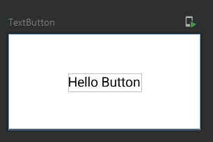 Preview TextButton con el texto Hello Button centrado en un Box, sin fondo ni padding